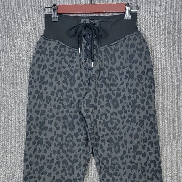 Victorias Secret Jogger Sweatpants Womens XS Gray Black Animal Print Lounge - Picture 2 of 16